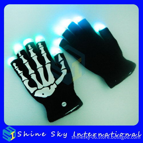 Factory Price Ghost Palm Led Skeleton Glove,Halloween Party Led Glove